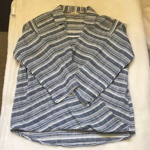 Wrap front striped blouse!